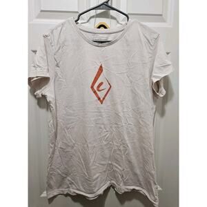 BLACK DIAMOND Women's Brushstroke Logo Graphic T-Shirt Tan XL Cotton